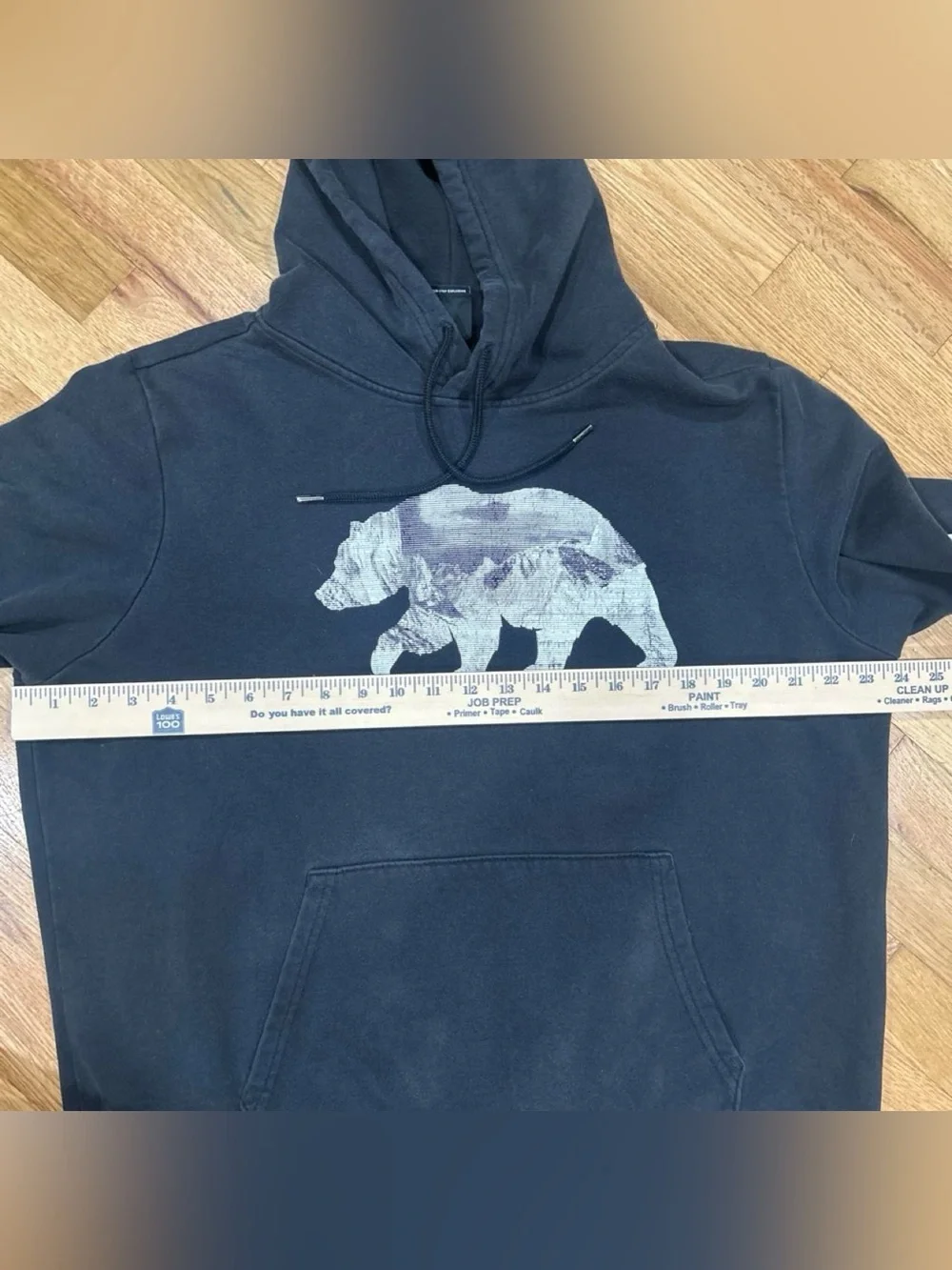 The North Face Black Crewneck Hoodie with Bear Graphic